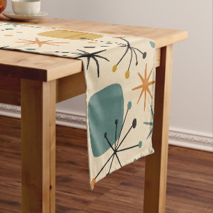 Mid Century Modern Starburst Pattern Short Table Runner