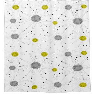 Mid-Century Modern Starburst Pattern Shower Curtain
