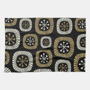 Mid Century Modern Starburst Pattern Tea Towel