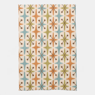 Mid-Century Modern Starburst Pattern Tea Towel