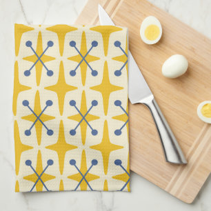 Mid Century Modern Starburst Pattern Tea Towel