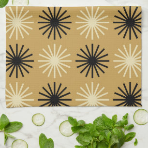 Mid Century Modern Starburst Pattern Tea Towel