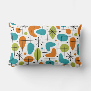 Mid Century Modern Starburst Pattern Throw Pillow