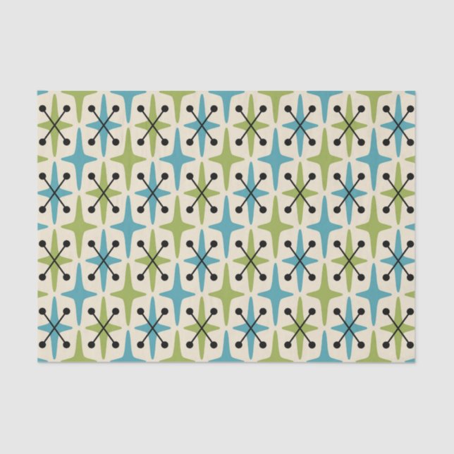 Mid Century Modern Starburst Pattern Tissue Paper (Front)