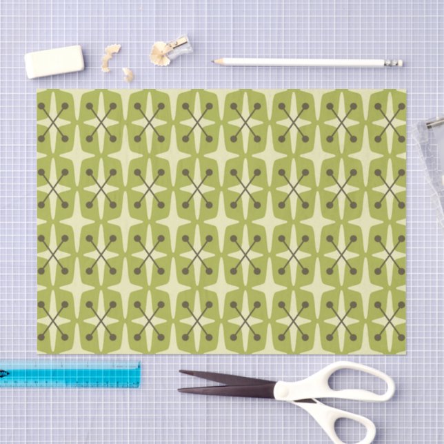 Mid Century Modern Starburst Pattern Tissue Paper (Craft)