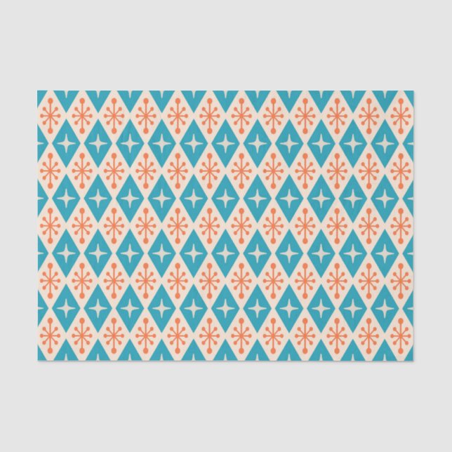 Mid-Century Modern Starburst Pattern Tissue Paper (Front)