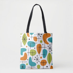 Mid Century Modern Starburst Pattern Tote Bag