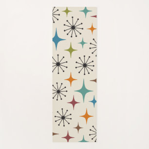 Mid Century Modern Starburst Pattern Yoga Mat