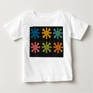 Mid-Century Modern Starburst Quilt Baby T-Shirt