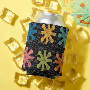 Mid-Century Modern Starburst Quilt Can Cooler