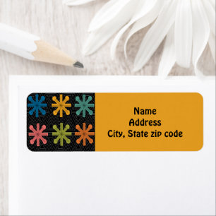 Mid-Century Modern Starburst Quilt Return Address Label