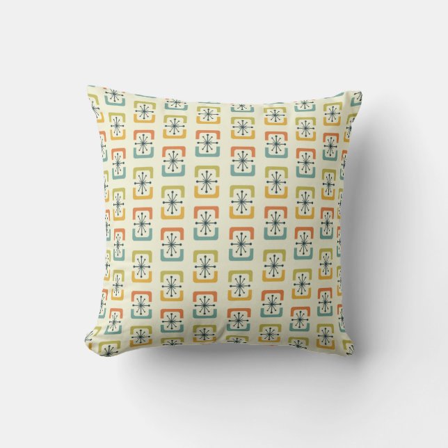 Mid Century Modern Starburst Shells Cushion (Front)