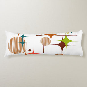 Mid Century Modern Starbursts and Globes Body Cushion