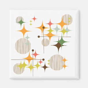 Mid Century Modern Starbursts and Globes Magnet
