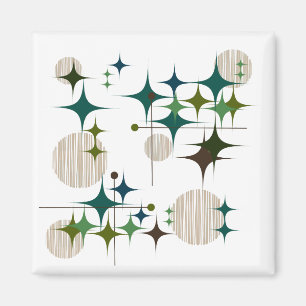 Mid Century Modern Starbursts and Globes Magnet