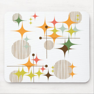 Mid Century Modern Starbursts and Globes Mouse Pad