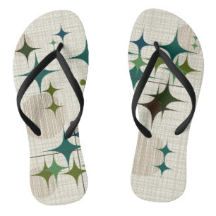 Mid Century Modern Starbursts and Globes Thongs