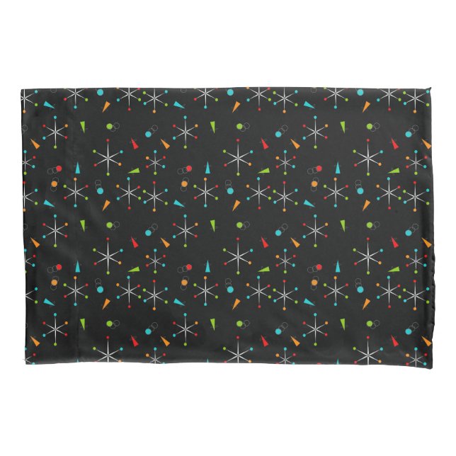 Mid-Century Modern Starbursts ll Pillowcase (Front)