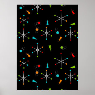 Mid-Century Modern Starbursts ll  Poster