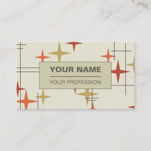 Mid Century Modern Stars 'Chartreuse' Business Card