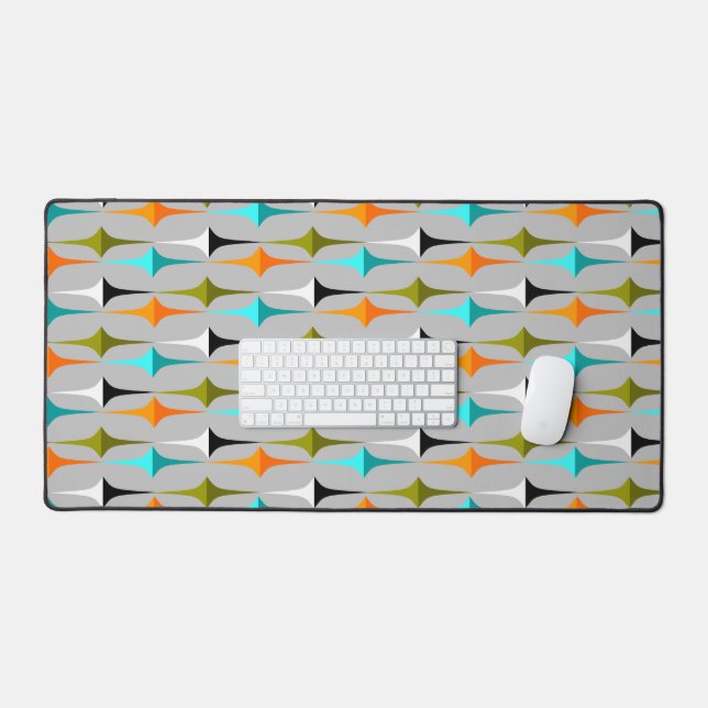 Mid Century Modern Stars Desk Mat (Keyboard & Mouse)