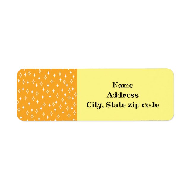 Mid-Century Modern Stars Return Address Label (Front)