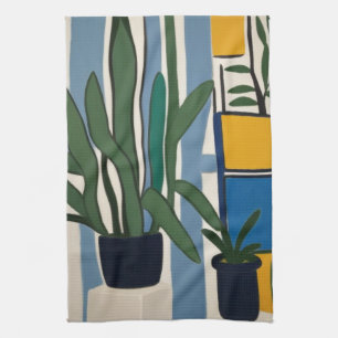 Mid Century Modern Still Life Tea Towel