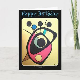 'Mid Century Modern Still Life Yellow' on a BDay Card