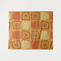 Mid Century Modern Stretched Squares Ochre