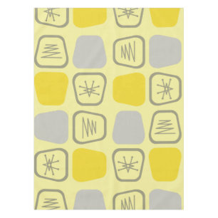 Mid Century Modern Stretched Squares Yellow Tablecloth