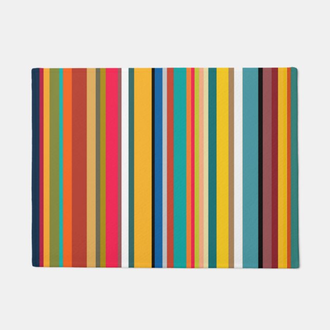Mid-Century Modern Stripes  Doormat (Front)