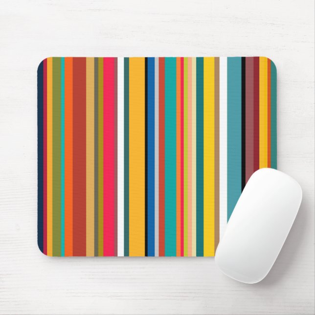 Mid-Century Modern Stripes Mouse Pad (With Mouse)