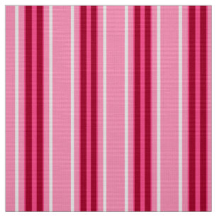 Mid-Century Modern Stripes, Pink and  Burgundy Fabric