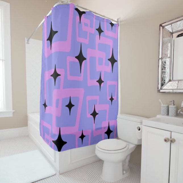 Mid-Century Modern Style 5 Shower Curtain (In Situ)