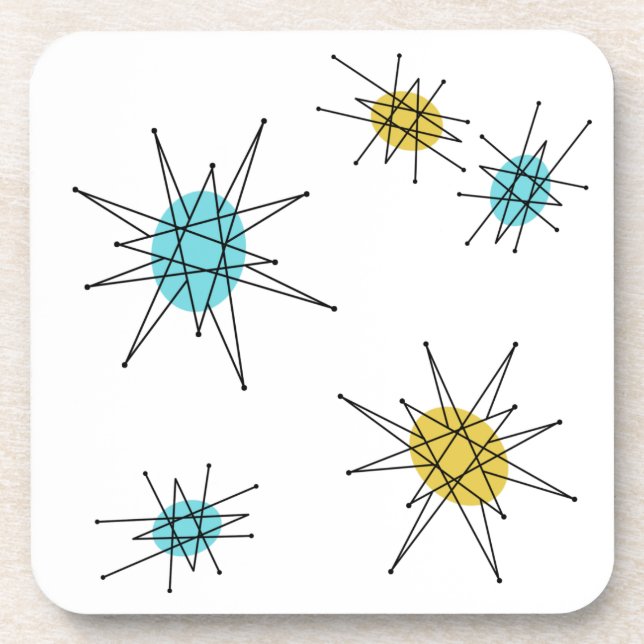 Mid Century Modern style, Atomic Starburst Coaster (Front)
