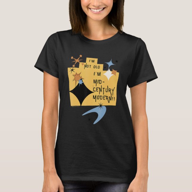 Mid Century Modern Style Funny Birthday Graphic Re T-Shirt (Front)