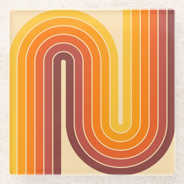 Mid Century Modern Style Glass Coaster (Front)