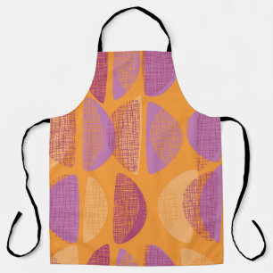 Mid century modern style illustration pattern apron