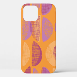 Mid century modern style illustration pattern iPhone 12 case