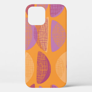 Mid century modern style illustration pattern iPhone 12 case