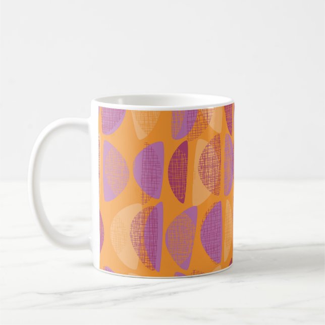 Mid century modern style illustration pattern coffee mug (Left)