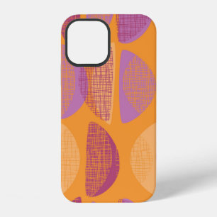 Mid century modern style illustration pattern iPhone 12 case