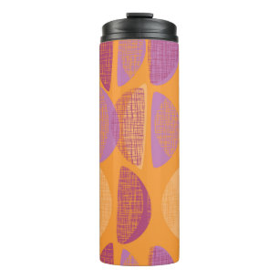 Mid century modern style illustration pattern thermal tumbler