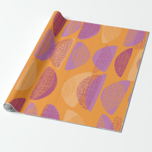 Mid century modern style illustration pattern wrapping paper