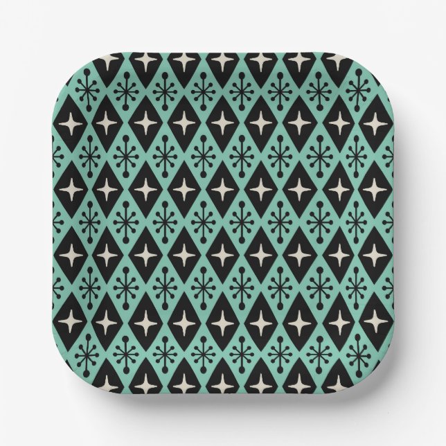 Mid Century Modern Style Paper Plate (Front)