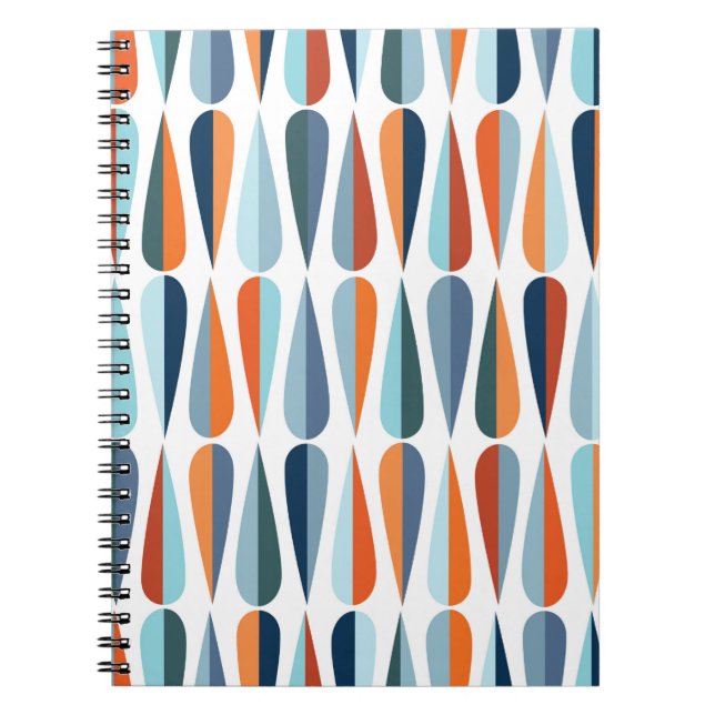 Mid century modern style retro seamless pattern wi notebook (Front)