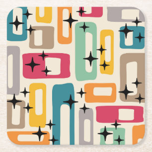 Mid Century Modern Style Square Paper Coaster