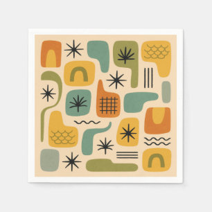 Mid Century Modern Summer Starburst Pattern Napkin