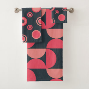 Mid-Century Modern Summer Sunset Bath Towel Set