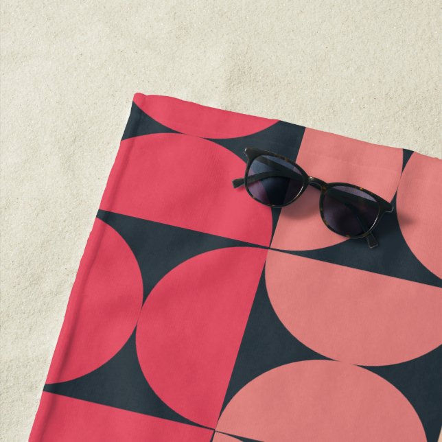 Mid-Century Modern Summer Sunset   Beach Towel (In Situ)